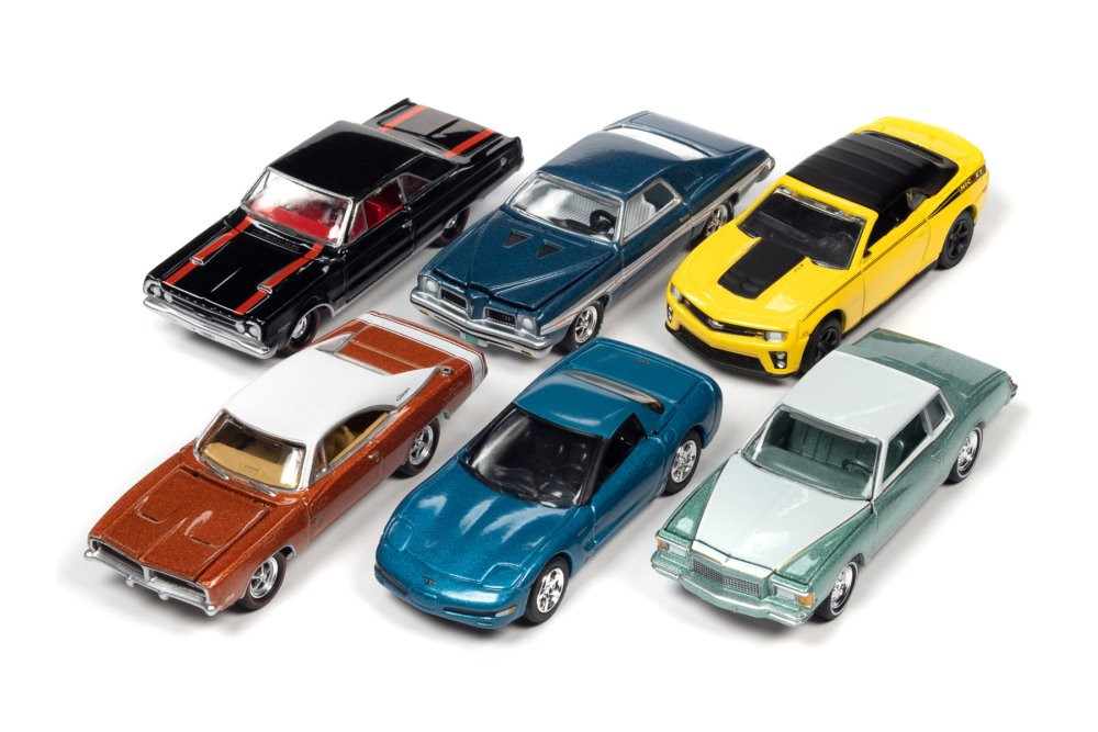 Johnny Lightning Muscle Cars U.S.A. 2022 Release 2 Set B Diecast Car Set - Box of 6 assorted 1/64 Scale Diecast Model Cars