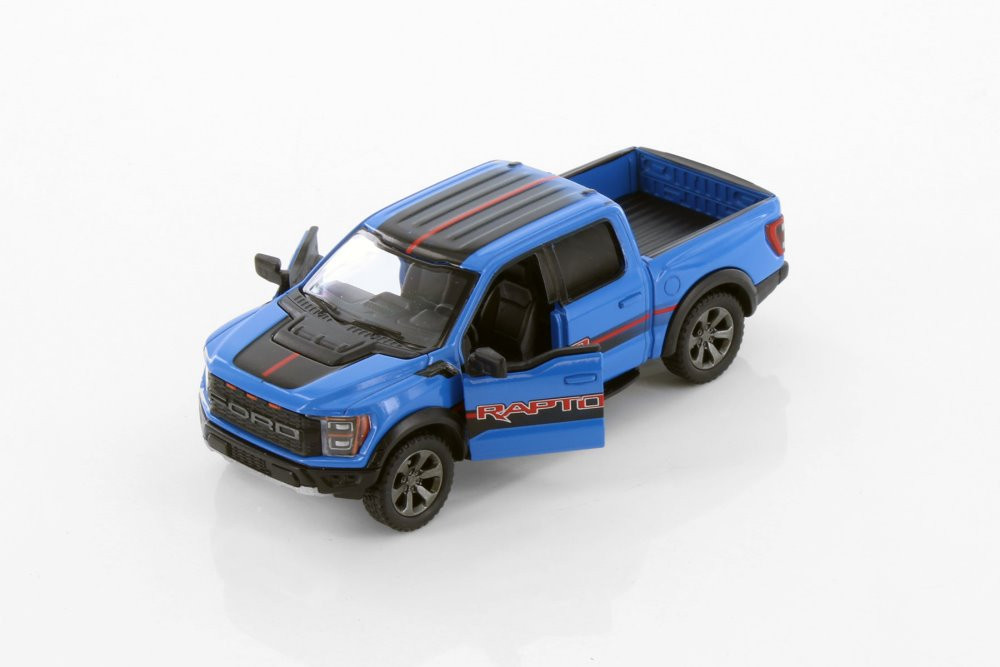 Kinsmart 2022 Ford F-150 Raptor Pickup Truck Livery Edition Diecast Car Set - Box of 12 1/46 Scale Diecast Model Cars, Assorted Colors