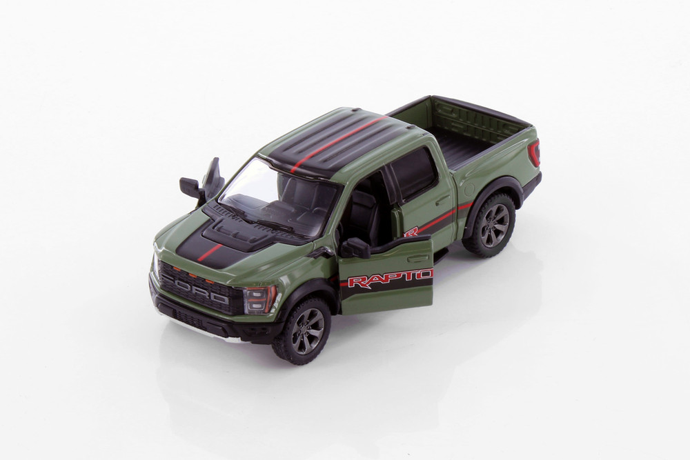 Kinsmart 2022 Ford F-150 Raptor Pickup Truck Livery Edition Diecast Car Set - Box of 12 1/46 Scale Diecast Model Cars, Assorted Colors