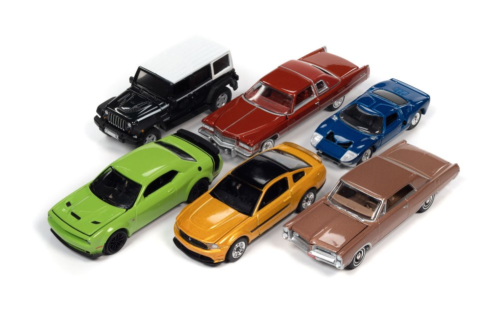 Auto World Premium 2022 Release 3 Set B Diecast Car Set - Box of 6 assorted 1/64 Scale Diecast Model Cars