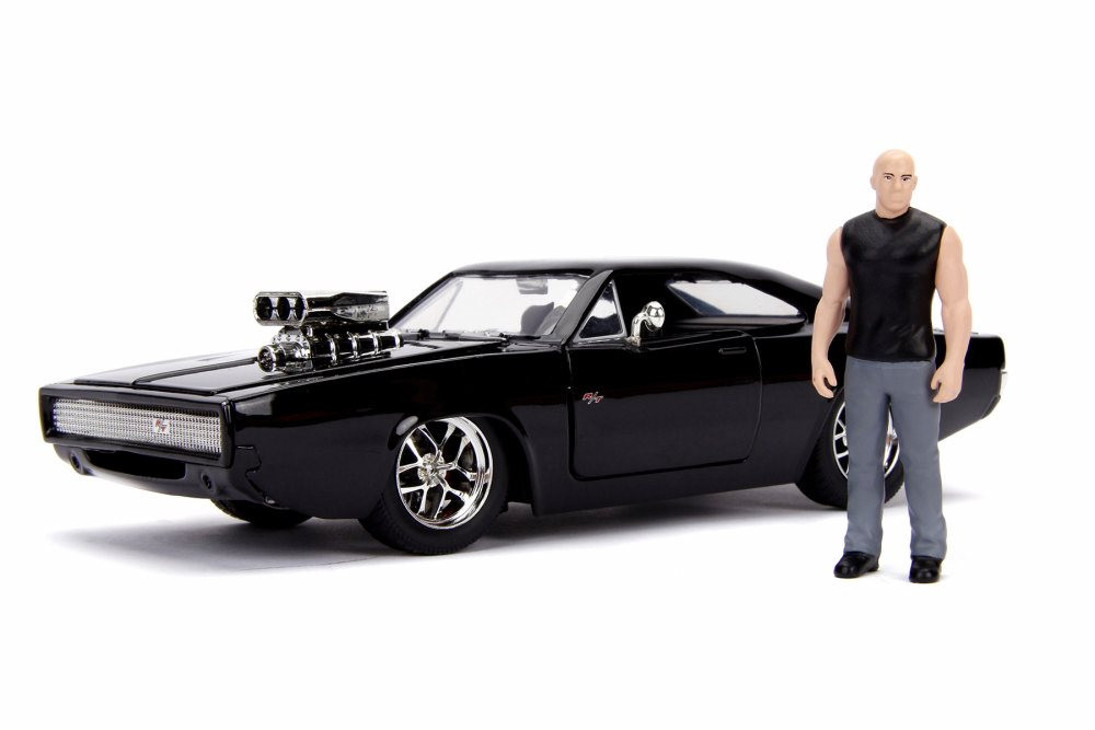 Fast & Furious Dom & Brian Diecast Toy Car Package - Two 1/24 Scale Diecast Model Cars