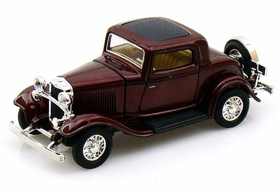 1932 Ford 3-Window Coupe Diecast Car Package - Two 1/43 Scale Diecast Model Cars