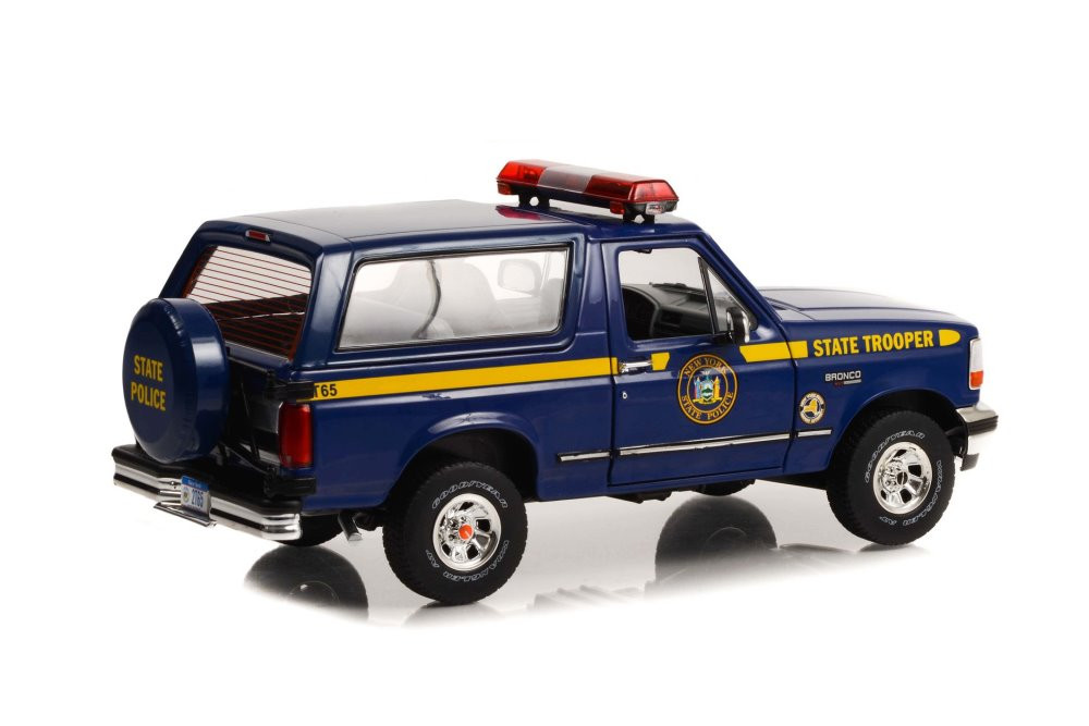 New York State Police 1996 Ford Bronco XLT - Greenlight 19121 - 1/18 Scale Diecast Car