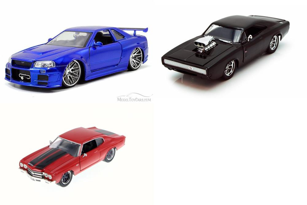 Fast & Furious 4 Diecast Car Package - Three 1/24 Scale Fast & Furious 4 Diecast Model Cars