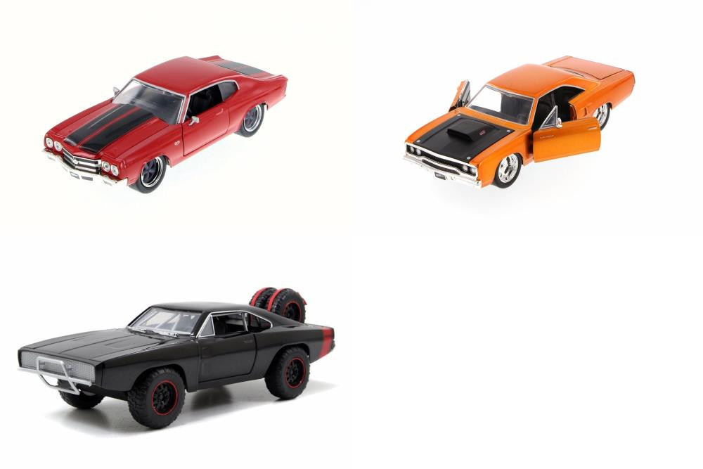 Fast & Furious Dom's Cars (Pack 2) Diecast Car Package - Three 1/24 Scale Fast & Furious Dom's Cars (Pack 2) Diecast Model Cars