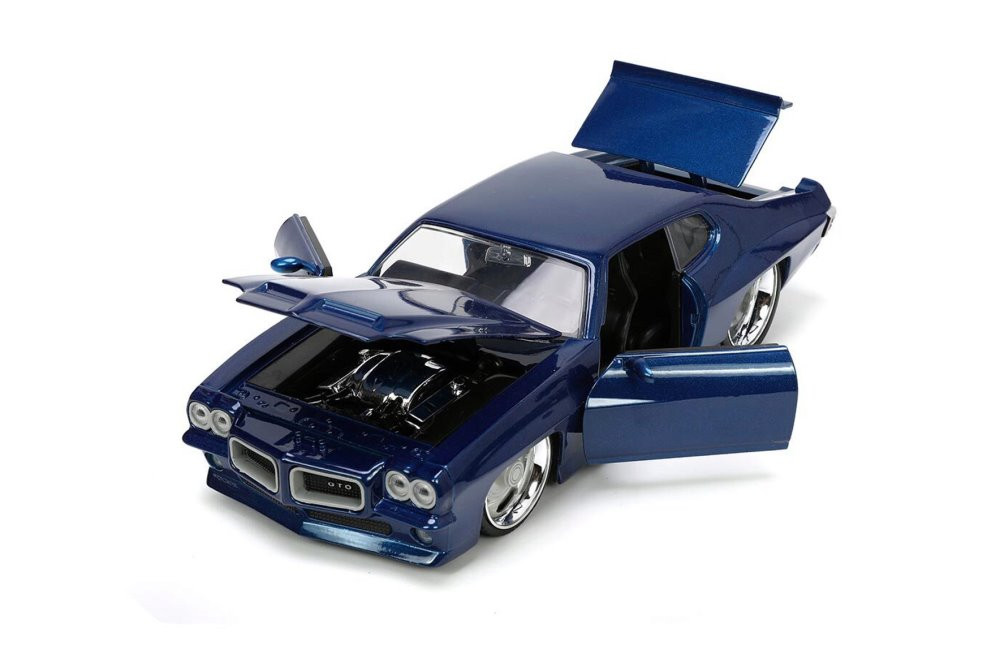 1971 Pontiac GTO, Dark Blue - Jada Toys 33545 - 1/24 Scale Diecast Model Toy Car