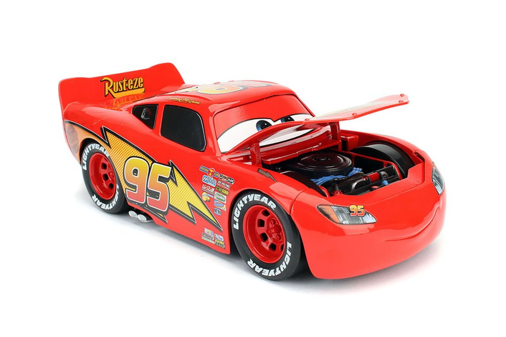 Lightning McQueen w/ Extra Wheels, Disney Pixar Cars - Jada Toys 97751 -  1/24 Scale Diecast Car