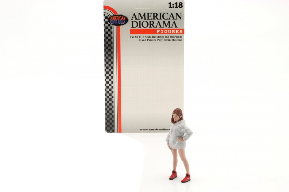 Hip Hop Girls Figure 2, White - American Diorama AD18102 - 1/18 Scale Figurine - Diorama Accessory