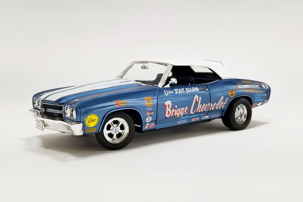 1970 Chevy Chevelle Convertible, Blue - Acme A1805522 - 1/18 Scale Diecast Model Toy Car