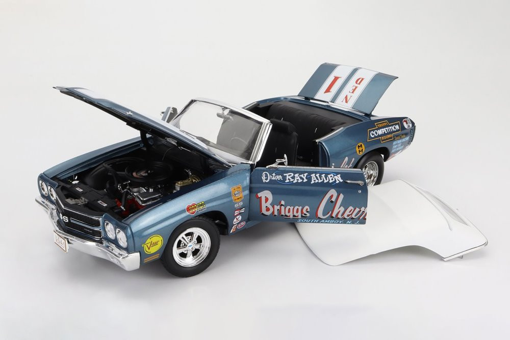 1970 Chevy Chevelle Convertible, Blue - Acme A1805522 - 1/18 Scale Diecast Model Toy Car