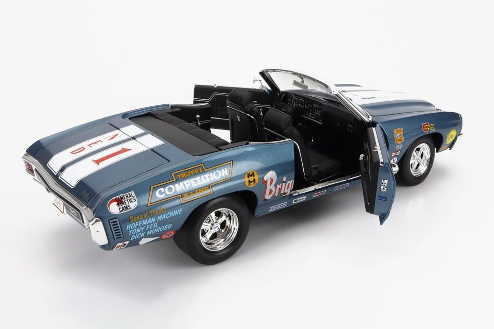 1970 Chevy Chevelle Convertible, Blue - Acme A1805522 - 1/18 Scale Diecast Model Toy Car