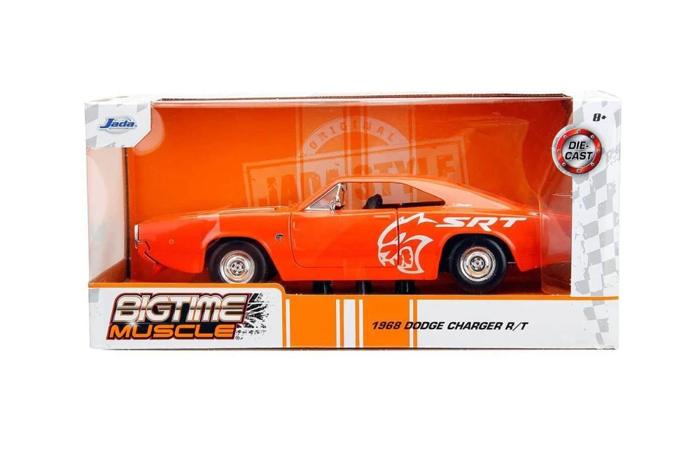 1968 Dodge Charger R/T SRT, Orange - Jada Toys 34197 - 1/24 Scale Diecast Model Toy Car