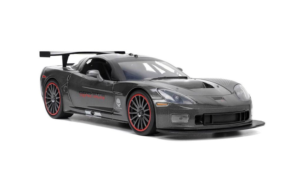 2005 Chevy Corvette C6-R, Dark Gray - Jada Toys 34117 - 1/24 Scale Diecast Model Toy Car