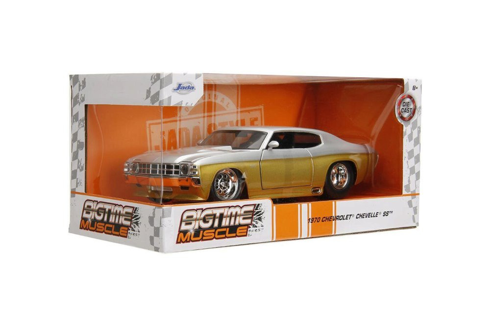 1970 Chevy Chevelle SS, Gold and Silver - Jada Toys 34116 - 1/24 Scale  Diecast Model Toy Car