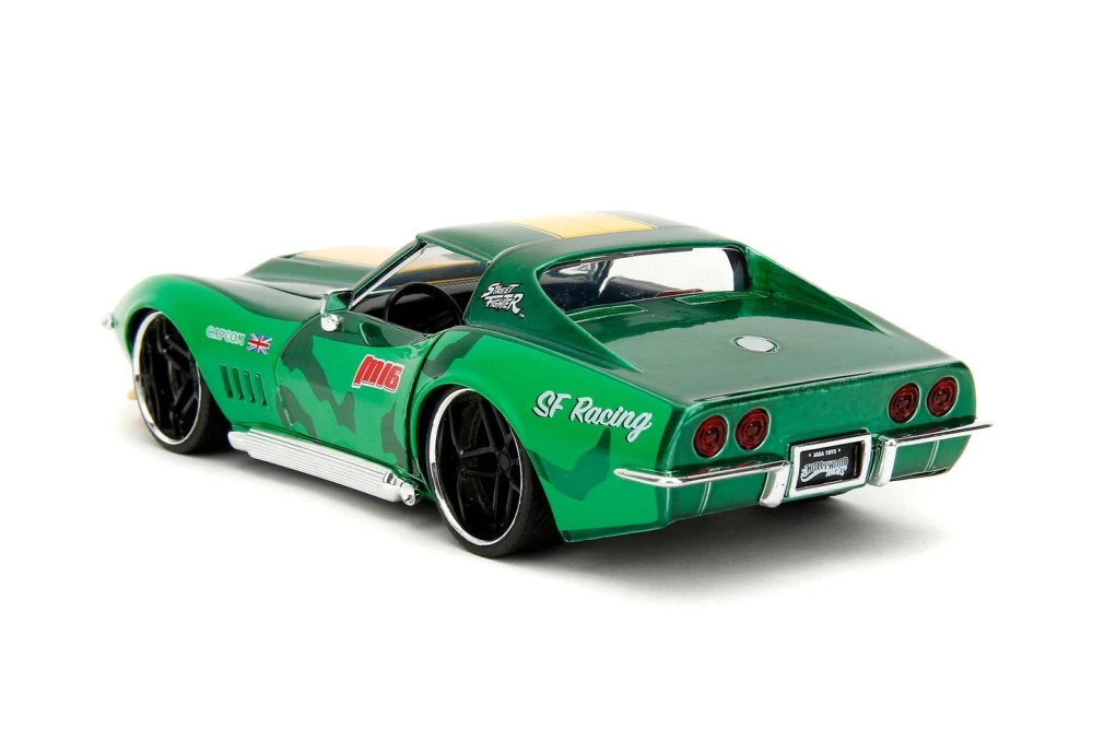 1969 Chevy Corvette w/ Cammy Figure, Street Fighter - Jada Toys 30837 - 1/24 Scale Diecast Car