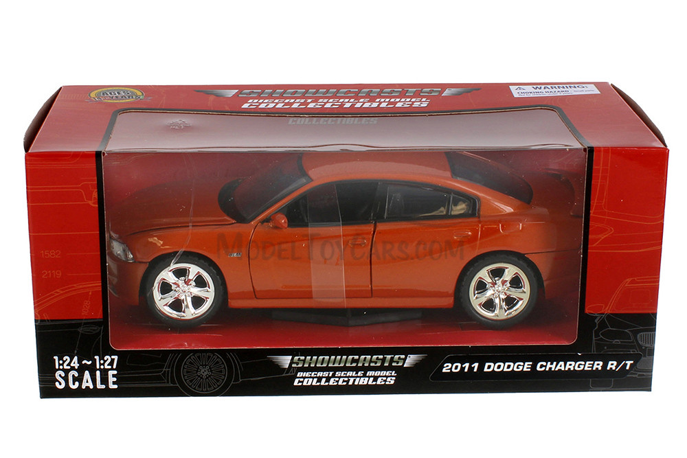 2011 Dodge Charger R/T, Orange - Showcasts 77354OR - 1/24 Scale Diecast Model Toy Car