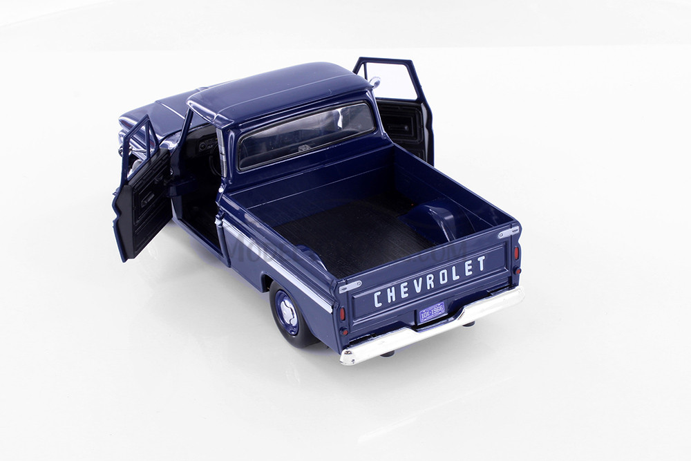 1966 Chevy C10 Pickup, Dark Blue - Showcasts 77355BU - 1/24 Scale Diecast Model Toy Car