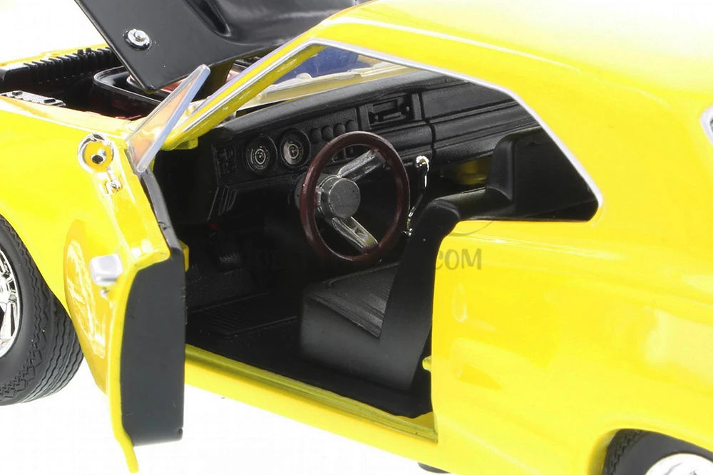 1969 Dodge Coronet Super Bee, Yellow - Showcasts 77315YL - 1/24 Scale Diecast Model Toy Car