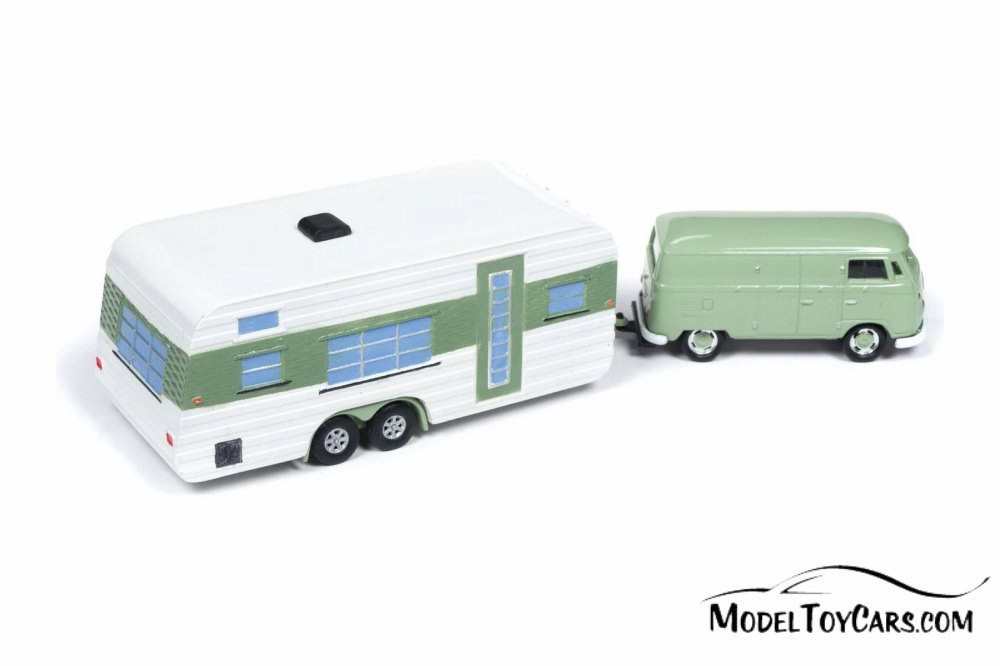 1965 Volkswagen Transporter w/Mobile Home, Green - Round 2 JLTG001/36A - 1/64 scale Diecast Car