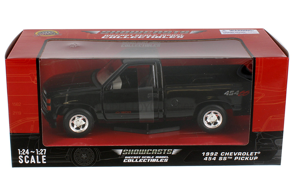 1992 Chevy 454 SS, Black - Showcasts 77203BK - 1/24 Scale Diecast Model Toy Car
