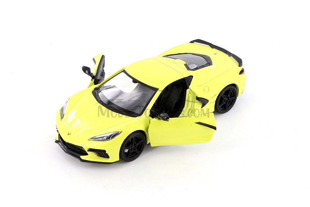 2020 Chevy Corvette C8 Stingray, Yellow - Showcasts 71360YL - 1/24 Scale Diecast Model Toy Car