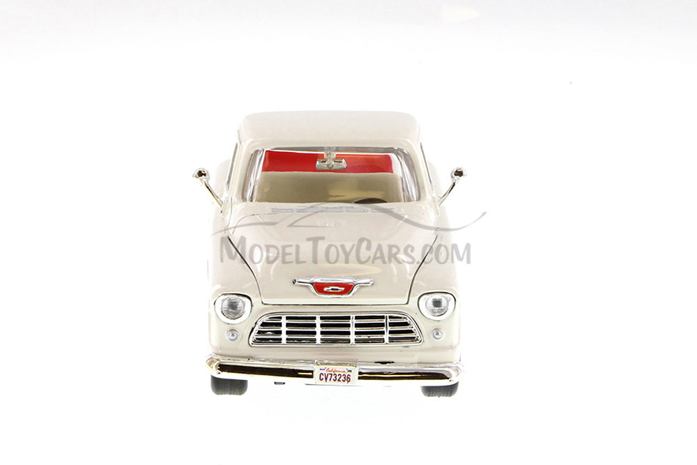 1955 Chevy 5100 Stepside Pickup, White - Showcasts 77236W - 1/24
