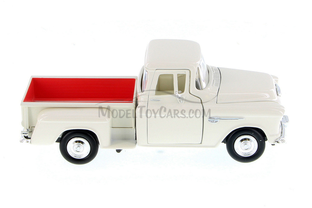 1955 Chevy 5100 Stepside Pickup, White - Showcasts 77236W - 1/24