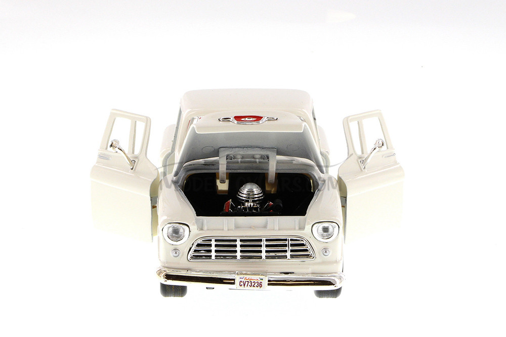 1955 Chevy 5100 Stepside Pickup, White - Showcasts 77236W - 1/24