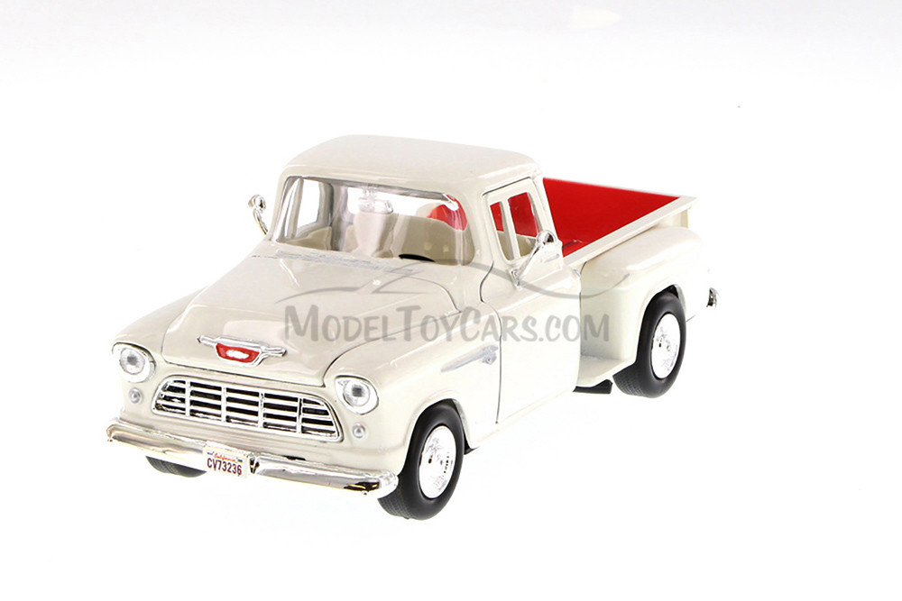 1955 Chevy 5100 Stepside Pickup, White - Showcasts 77236W - 1/24