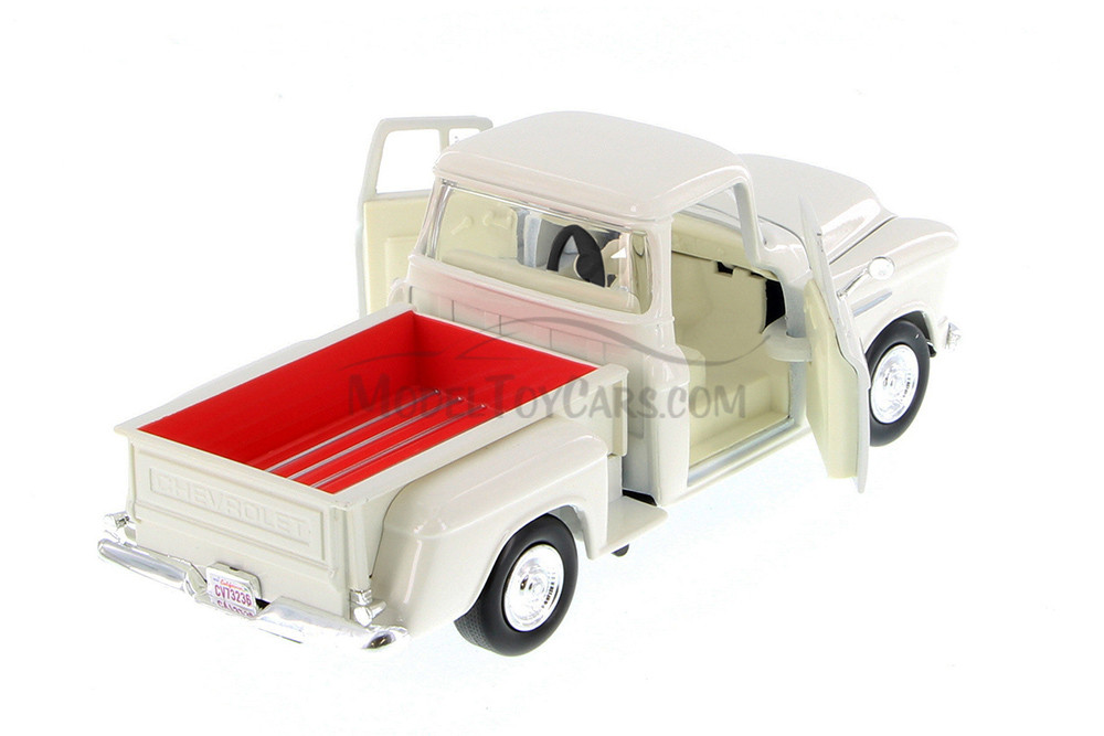 1955 Chevy 5100 Stepside Pickup, White - Showcasts 77236W - 1/24