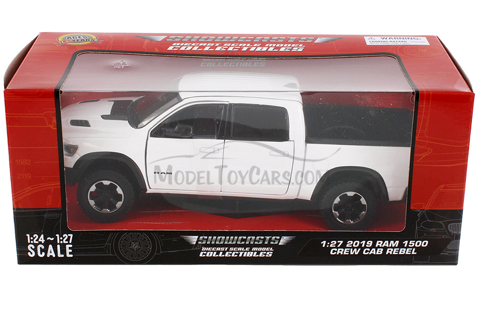 2019 Dodge Ram 1500 Crew Cab Rebel, White - Showcasts 71358W - 1/24 Scale Diecast Model Toy Car