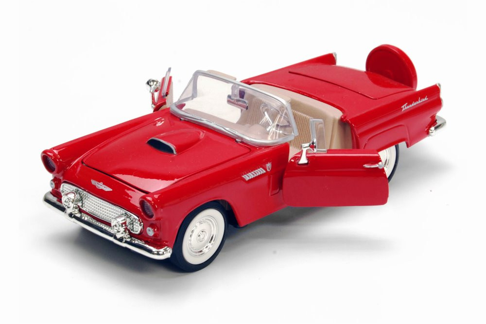 1956 Ford Thunderbird Convertible, Red - Showcasts 77215R - 1/24 Scale Diecast Model Toy Car
