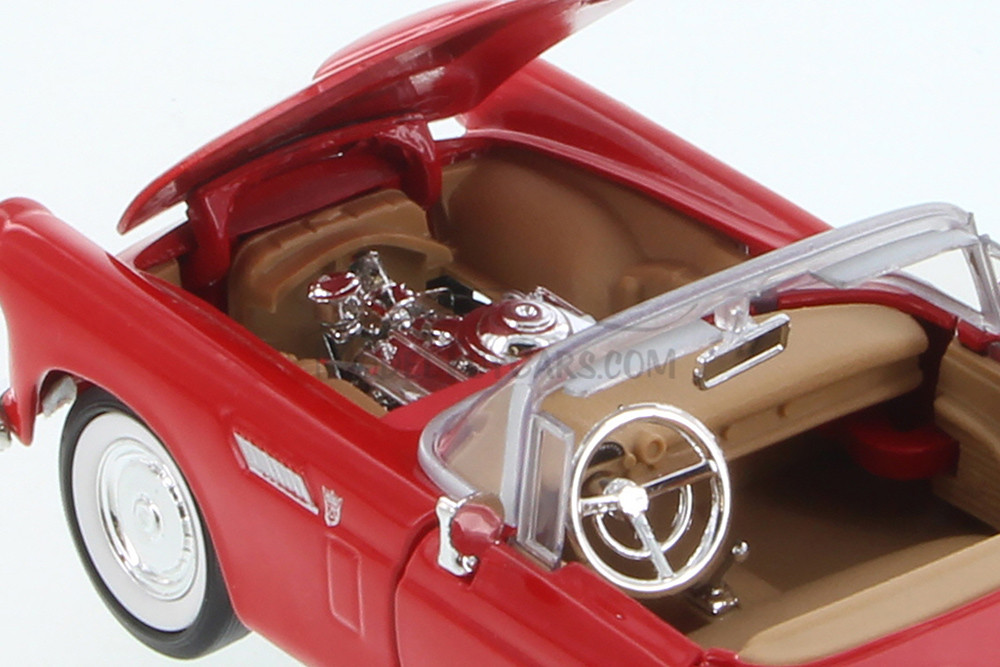 1956 Ford Thunderbird Convertible, Red - Showcasts 77215R - 1/24 Scale Diecast Model Toy Car