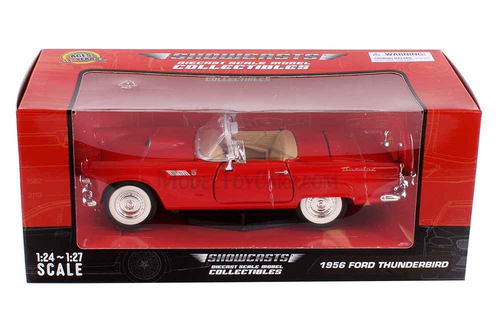 1956 Ford Thunderbird Convertible, Red - Showcasts 77215R - 1/24