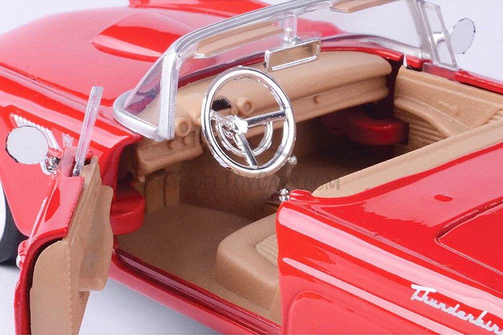1956 Ford Thunderbird Convertible, Red - Showcasts 77215R - 1/24 Scale Diecast Model Toy Car