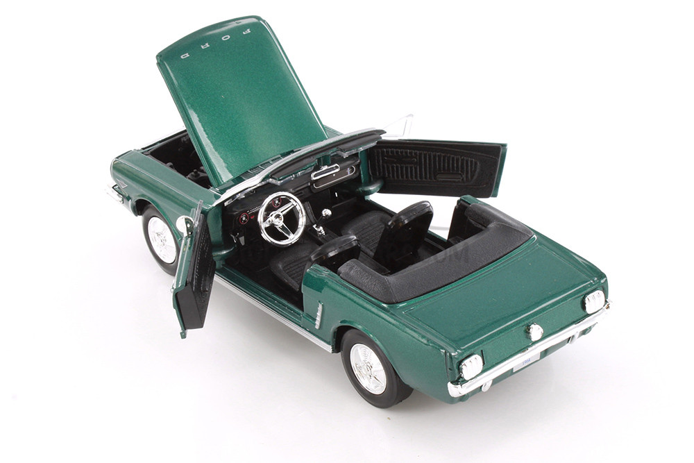 1964 1/2 Ford Mustang Convertible, Green - Showcasts 77212GN - 1/24 Scale Diecast Model Toy Car