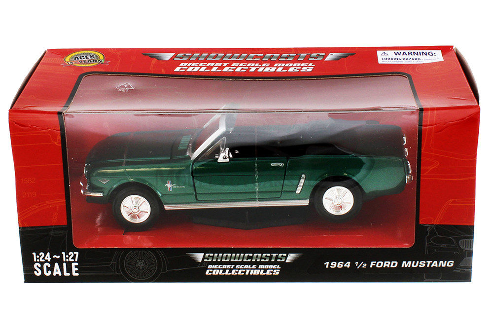 1964 1/2 Ford Mustang Convertible, Green - Showcasts 77212GN - 1/24 Scale Diecast Model Toy Car