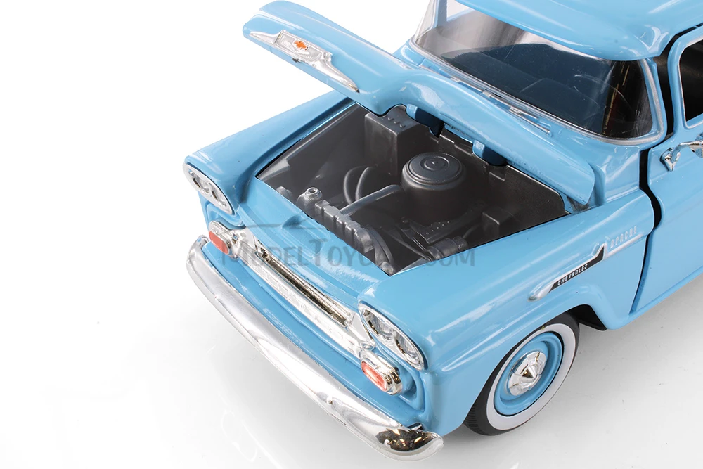 1958 Chevy Apache Fleetside Pickup, Light Blue - Showcasts 71311BU - 1/24 Scale Diecast Car