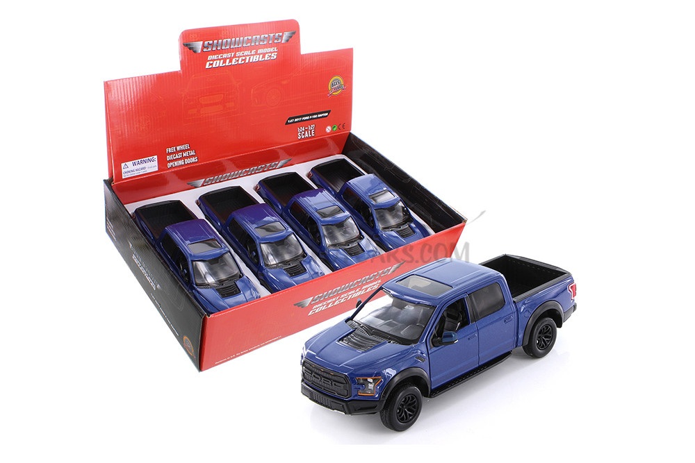 2017 Ford F-150 Raptor Pickup, Blue - Showcasts 71344D - 1/27 Scale Diecast Model Toy Car (1 car, no box)