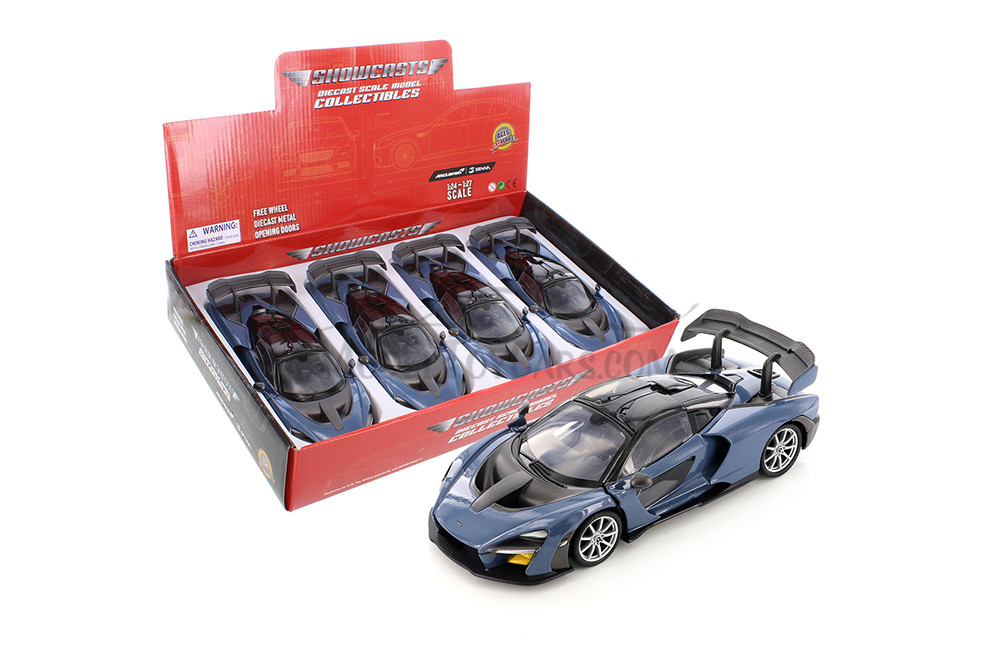 McLaren Senna, Blue - Showcasts 71355D - 1/24 Scale Diecast Model Toy Car (1 car, no box)