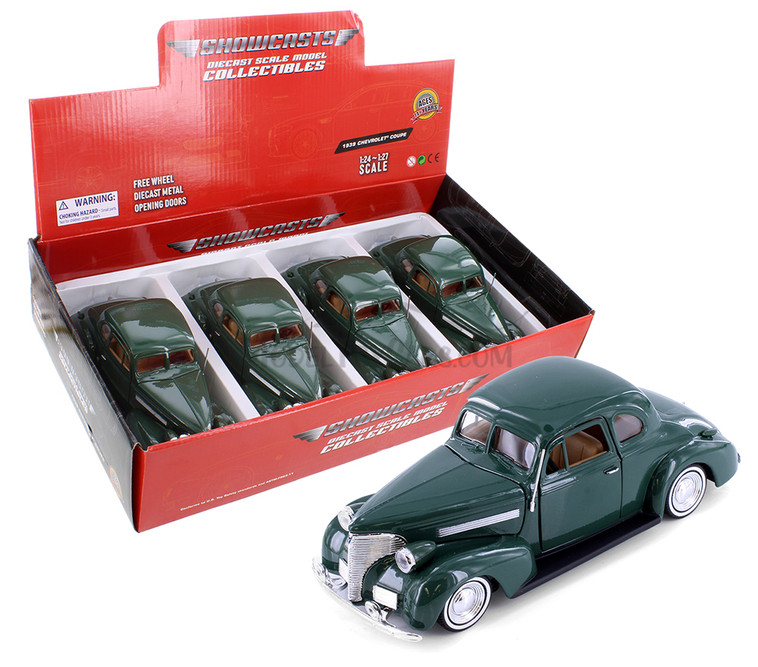 1939 Chevy® Coupe , Green - Showcasts® 77247D - 1/24 Scale Diecast