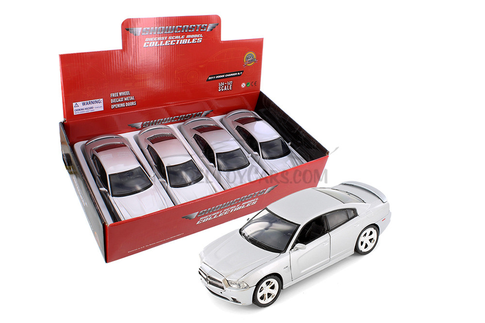 2011 Dodge Charger R/T, Silver - Showcasts 77354D - 1/24 Scale Diecast Model Toy Car