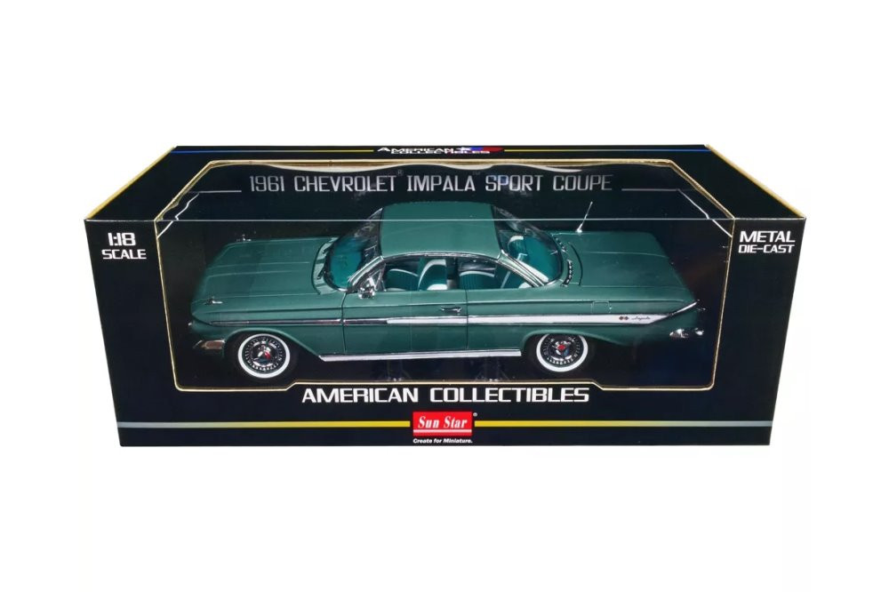 1961 Chevy Impala Sport Coupe, Turquoise - Sun Star SS2109 - 1/18