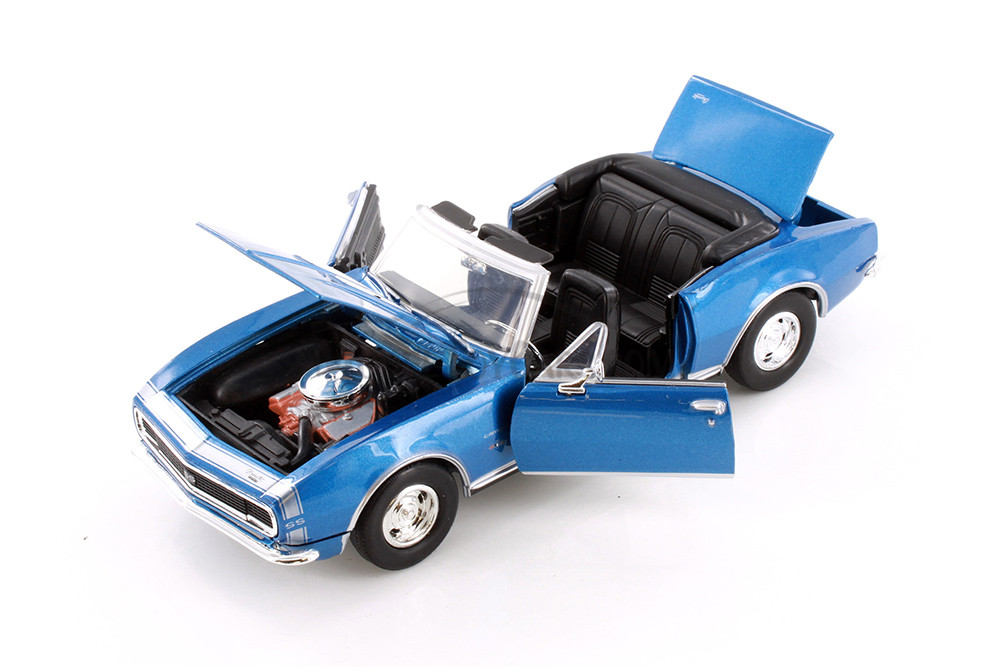1967 Chevy Camaro SS Convertible, Blue - Showcasts 77301BU - 1/24 Scale Diecast Model Toy Car
