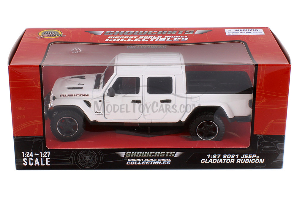 2021 Jeep Gladiator Rubicon Pickup, White - Showcasts 71368WT - 1/24 Scale Diecast Model Toy Car