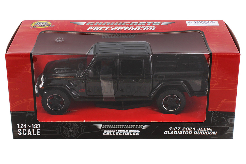 2021 Jeep Gladiator Rubicon Pickup, Black - Showcasts 71368BK - 1/24 Scale Diecast Model Toy Car