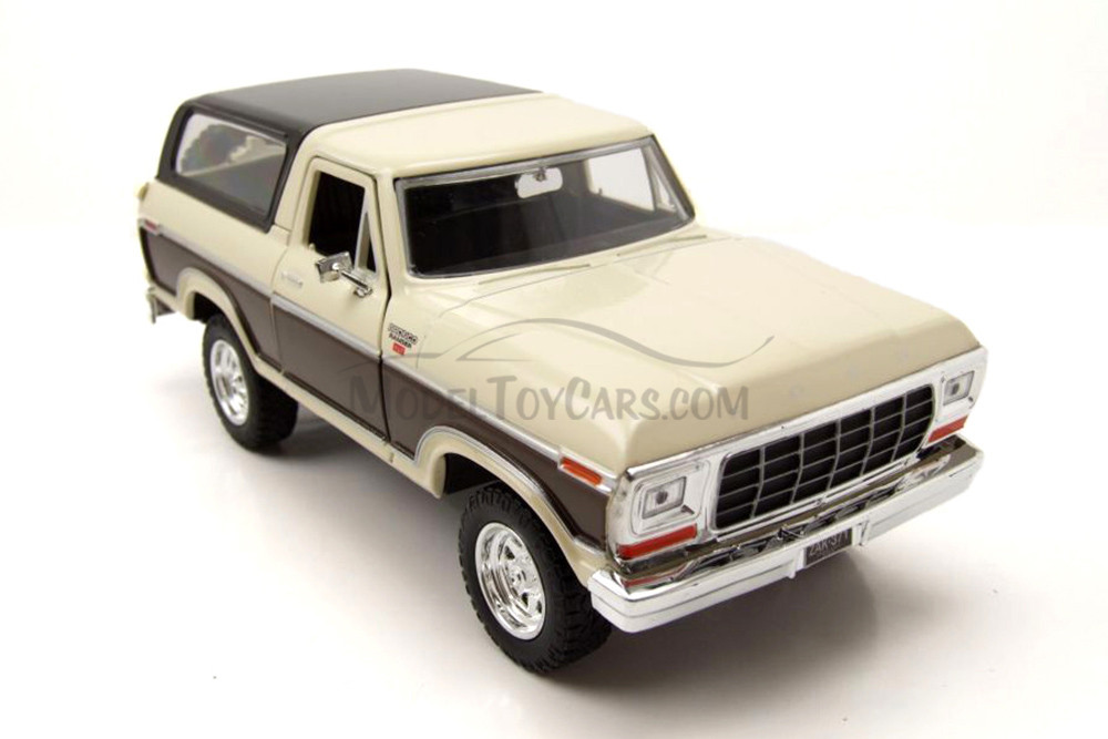 1978 Ford Bronco Ranger XLT w/Spare Tire, Cream - Showcasts 71371WCM - 1/24 Scale Diecast Car