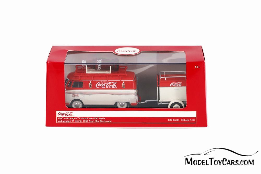 1960 Volkswagen T1 Kombi Van with Trailer, Coca-Cola - Motorcity Classics  443060 - 1/43 Diecast Car