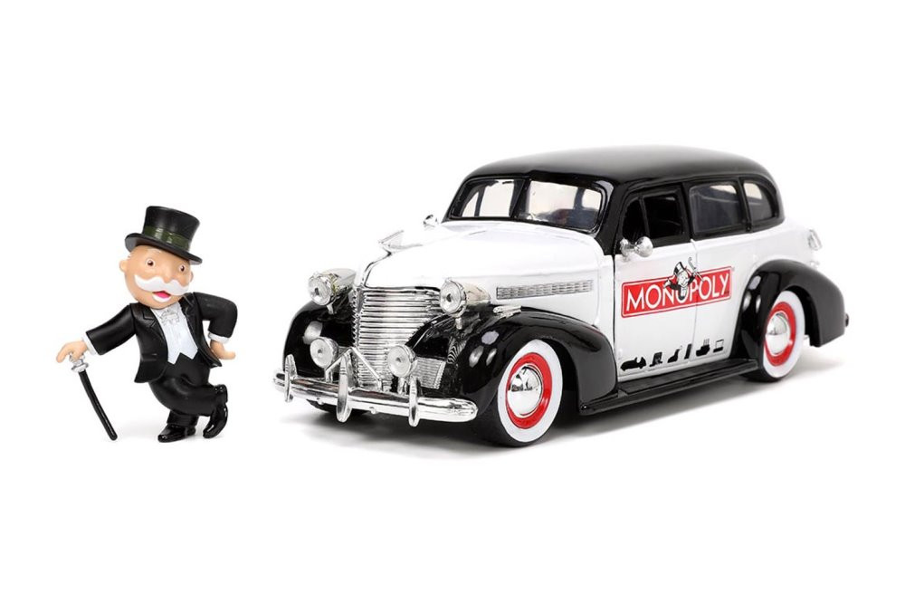 1939 Chevy Master Deluxe w/Mr. Monopoly Figure, Monopoly - Jada