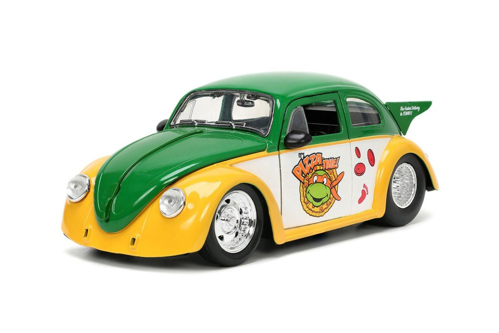 1959 Volkswagen Drag Beetle w/ Michelangelo Figure, TMNT - Jada Toys 33741 - 1/24 Scale Diecast Car